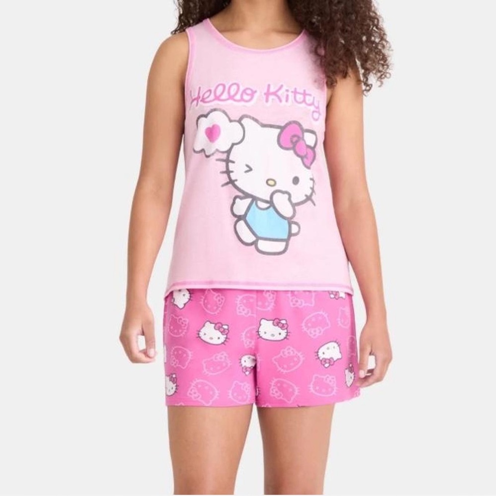 hello kitty pj set tank top and shorts